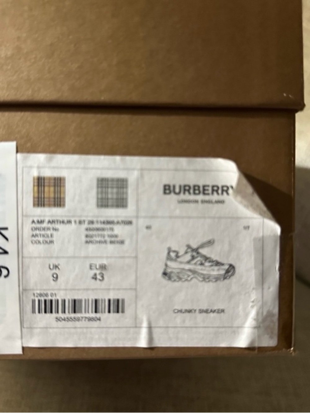 Burberry Black, Red & Beige Check Trail Sneakers - Picture 10 of 10